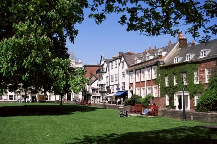 Framed Print : Cathedral Close Print, Exeter Framed Print : Cathedral Close Print, Exeter