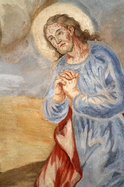 Christ praying in Gethsemane, Our Lady of the Assumption church, Cordon, Haute-Savoie