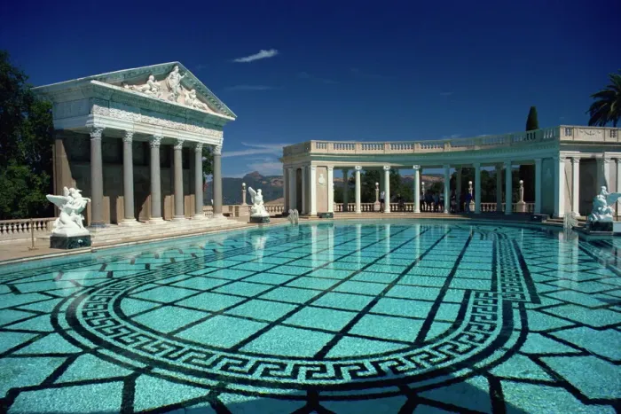 Framed Print : Classical Architecture Print, Hearst Castle Pool Scene