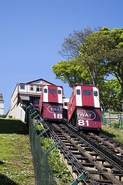 Cliff Tramway at Foreshore Road, Scarborough, North Yorkshire, Yorkshire, England, United Kingdom, Europe