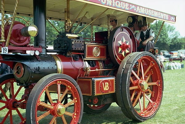 Close-up of a fairground engine, England, United Kingdom, Europe