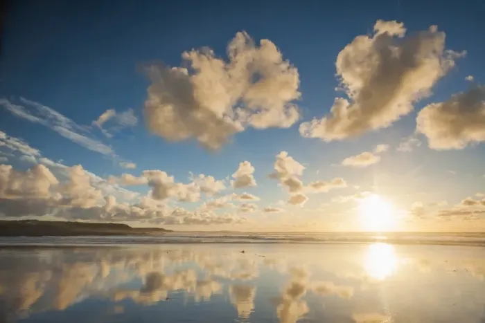 Framed Print : Cloud Reflections Print, Constantine Bay Sunset Framed Print : Cloud Reflections Print, Constantine Bay Sunset