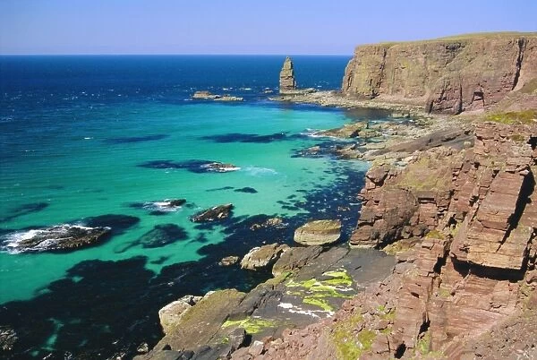 Coastal sea cliffs and sea stacks near Cape Wrath and Sandwood Bay
