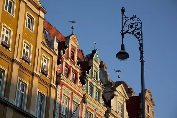 Colourful facades, Market Square, Old Town, Wroclaw, Silesia, Poland, Europe