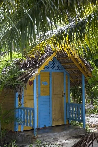 Colourful hut, Saona Island, Dominican Republic, West Indies, Caribbean, Central America