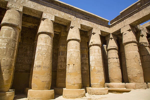Columns, Temple of Khonsu, Karnak Temple Complex, UNESCO World Heritage Site, Luxor