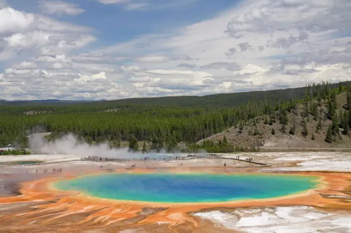 Framed Print : Grand Prismatic Spring Boardwalk Print Framed Print : Grand Prismatic Spring Boardwalk Print