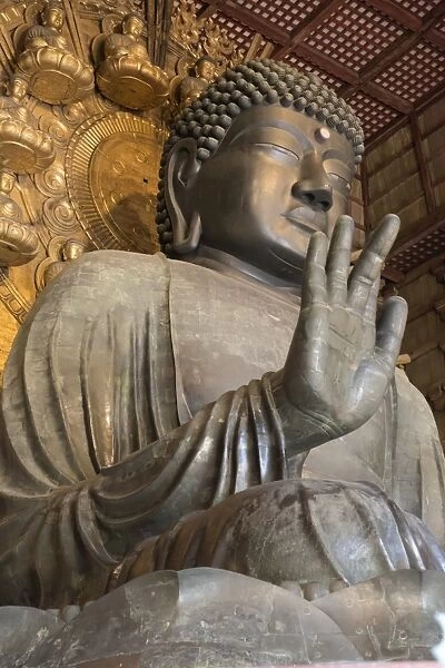 Daibutsu (Great Buddha) (Vairocana) inside the Daibutsu-den Hall of the Buddhist Temple of Todai-ji