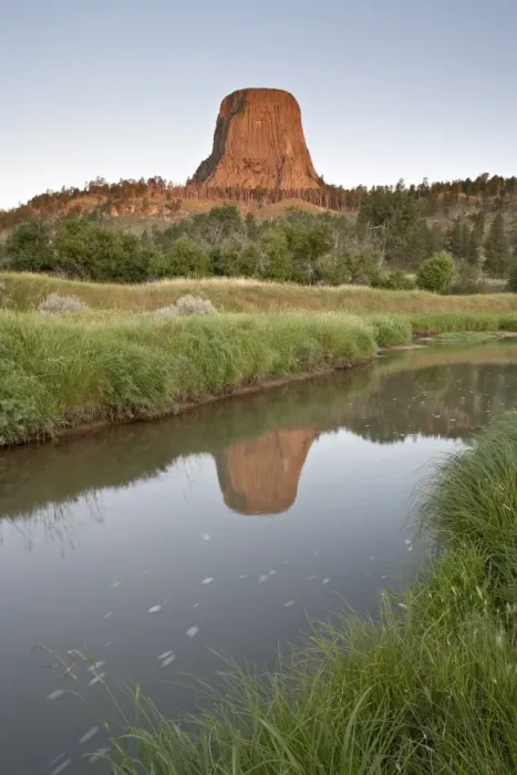 Framed Print : Devils Tower Reflected Print, Wyoming, USA Framed Print : Devils Tower Reflected Print, Wyoming, USA