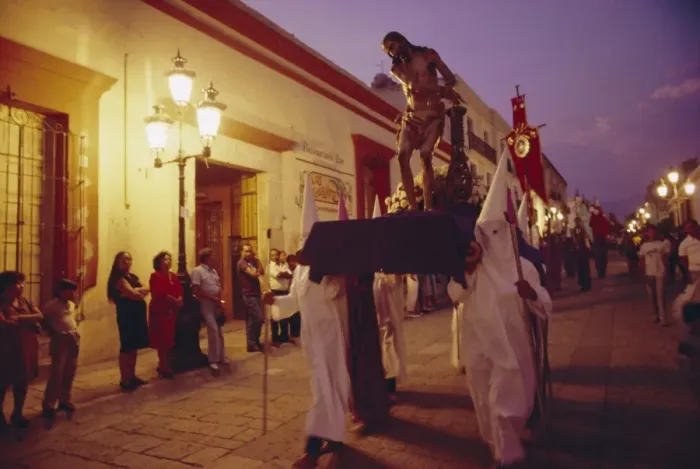 Framed Print : Easter Procession Print, Oaxaca, Mexico