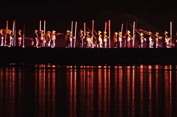 Fishermen, Liu Sanje performance in Yangshuo open air theatre, Yangshuo
