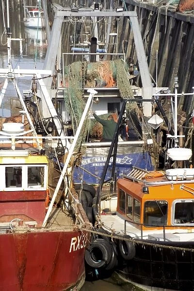 Fishing boats in the harbour, Whitstable, Kent, England, United Kingdom, Europe