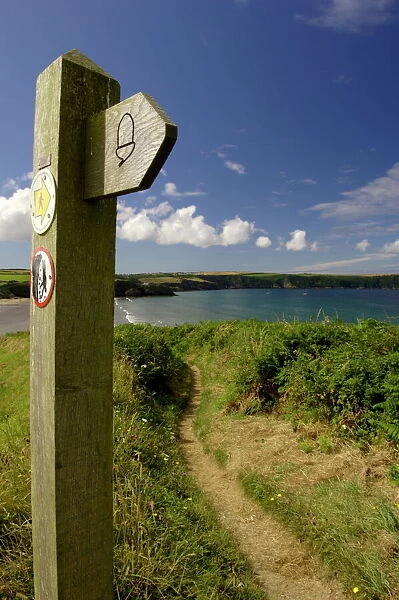 Footpath sign for the Pembrokeshire Coast Path at Broad Haven