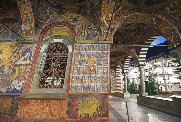 Frescoes at Rila Monastery, UNESCO World Heritage Site, Bulgaria, Europe