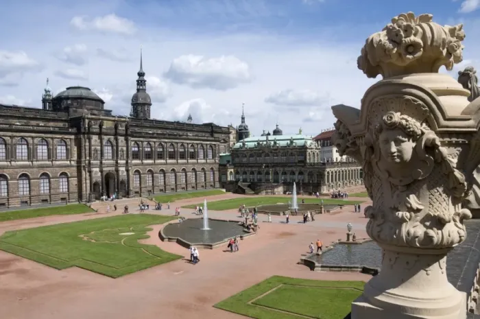 Framed Print : Zwinger Gallery Print with Old Masters in Background Framed Print : Zwinger Gallery Print with Old Masters in Background