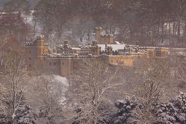 Haddon Hall in winter, Derbyshire, England, United Kingdom, Europe