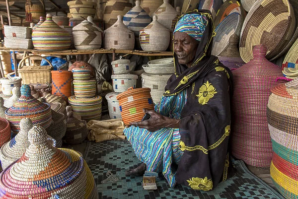 Handmade basket shop, Thies, Senegal, West Africa, Africa