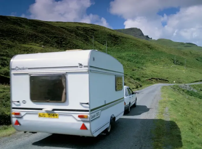 Framed Print : Holiday Caravan Print, Isle of Skye Framed Print : Holiday Caravan Print, Isle of Skye