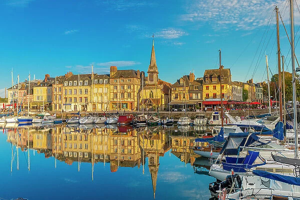 Acrylic Blox of Honfleur Harbour, Honfleur, Normandy, France, Europe