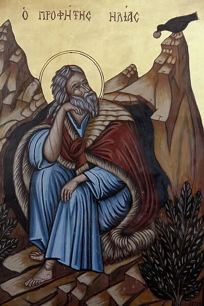 Icon of the Prophet Elias in Haifa Melkite Cathedral, Haifa, Israel, Middle East