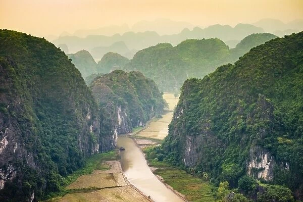 Karst mountain landscape at Hang Mua, Ninh Hai, Hoa Lu District, Ninh Binh Province