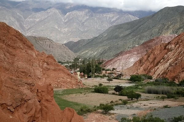 Landscape from the Camino de los Colorados trail around Purmamarca, Quebrada de Humahuaca, UNESCO World Heritage Site, Jujuy Province, Argentina, South America