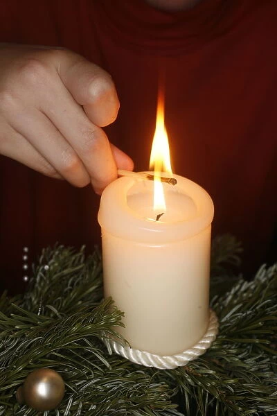 Lighting an Advent candle