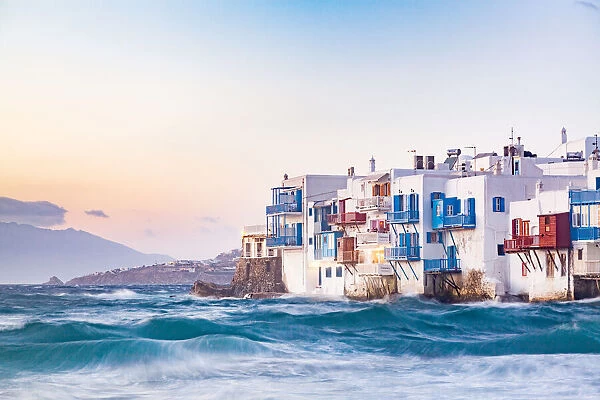Little Venice in Mykonos, Mykonos Island, Cyclades, Aegean Sea, Greek Islands, Greece