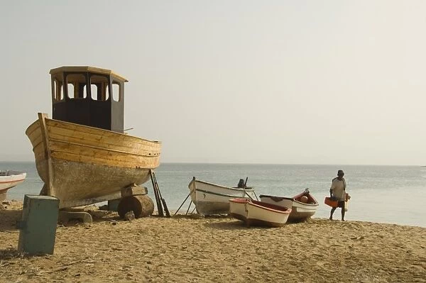 The main town of Sal Rei, Boa Vista, Cape Verde Islands, Atlantic, Africa