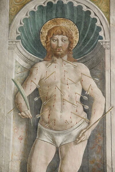 Martyrdom of St. Sebastian, San Gimignano, Tuscany, Italy, Europe