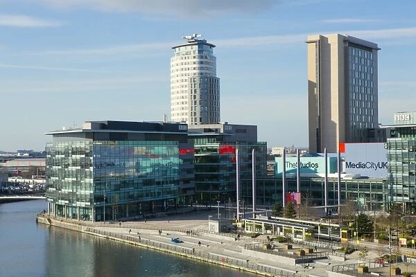 MediaCityUK, the BBC headquarters on the banks of the Manchester Ship Canal in Salford and Trafford