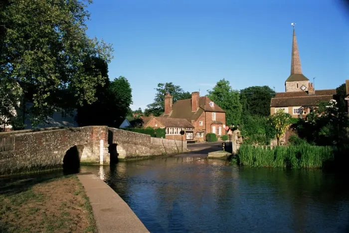 Framed Print : Medieval Bridge Print, Eynsford River Darent Scene
