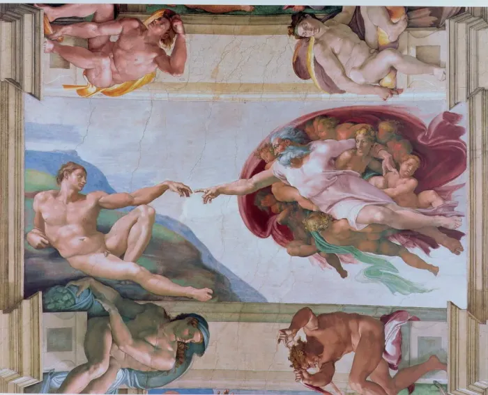 Framed Print : Michelangelo's Creation of Adam Print Framed Print : Michelangelo's Creation of Adam Print