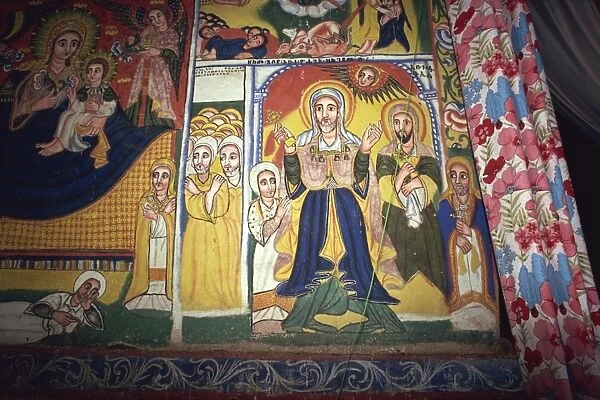 Monastery paintings, Zeghe, Lake Tana, Ethiopia, Africa
