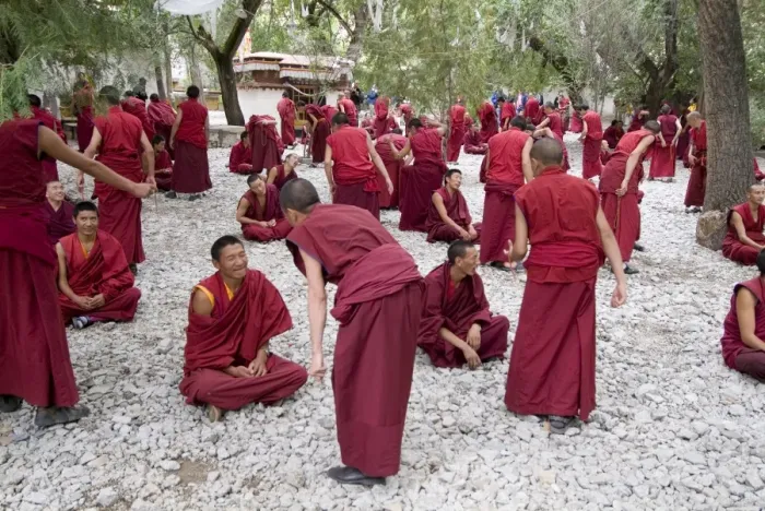 Framed Print : Monks Learning Session Print, Sera Monastery, Tibet Framed Print : Monks Learning Session Print, Sera Monastery, Tibet
