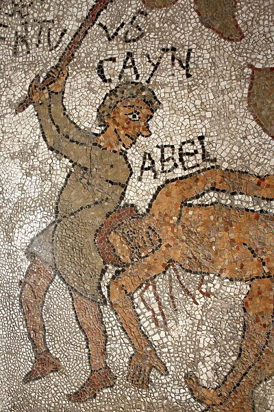 Mosaic on the floor of the central nave of Cain killing Abel, Otranto duomo (cathedral)
