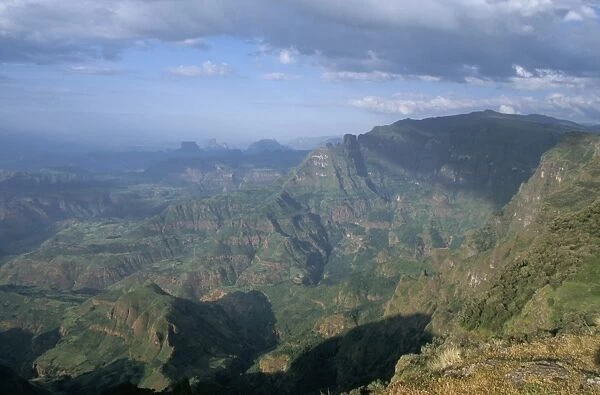Mountain scenery near Sankaber, Simien Mountains National Park, UNESCO World Heritage Site