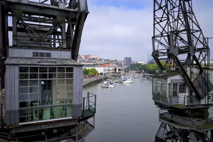 Framed Print : Bristol Harbour Print featuring Old Dockside Cranes Framed Print : Bristol Harbour Print featuring Old Dockside Cranes