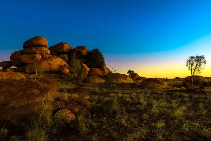 Framed Print : Devils Marbles Twilight Print Framed Print : Devils Marbles Twilight Print