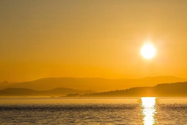 Pacific Northwest sunset, Haro Strait, Saturna Island, British Columbia, Canada, North America