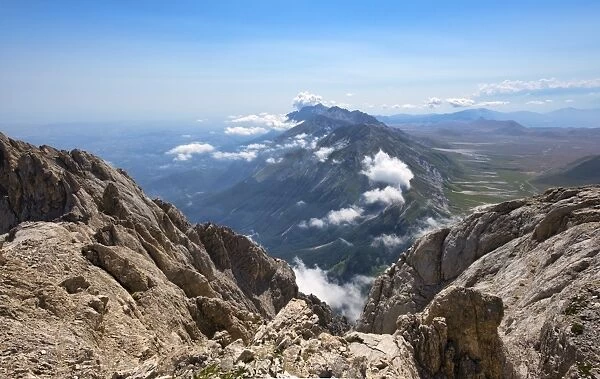 Panorama from the summit of Corno Grande peak, Gran Sasso e Monti della Laga National Park
