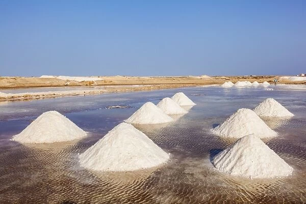 Piles of salt collected from natural salt pans at Salinas, just outside Santa Maria