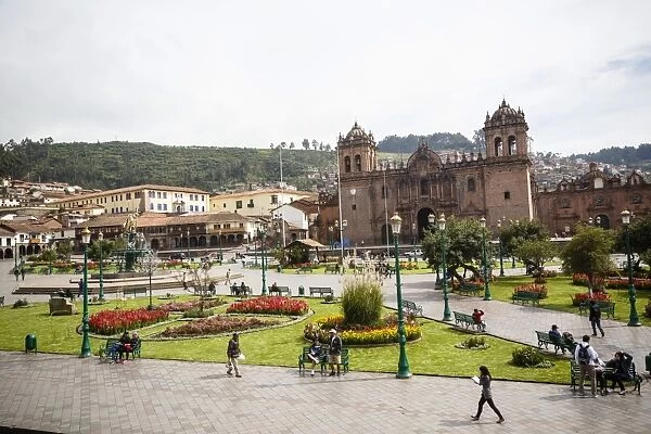 Plaza de Armas with the Cathedral, Cuzco, UNESCO World Heritage Site, Peru, South America