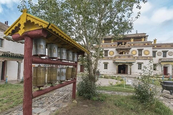 Prayer wheels in the gardens of Erdene Zuu Buddhist Monastery, Harhorin, South Hangay province