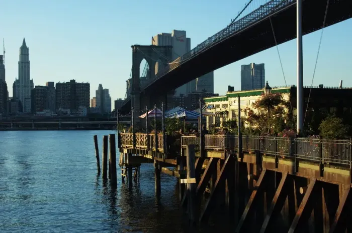 Framed Print : The River Cafe Print under Brooklyn Bridge Framed Print : The River Cafe Print under Brooklyn Bridge