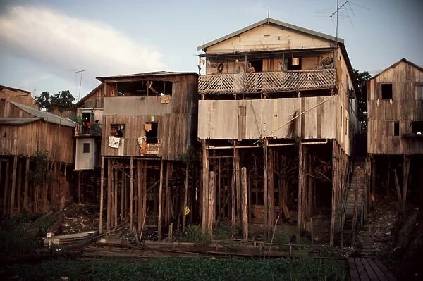 River front dwellings, Manaus, Amazonas, Brazil, South America