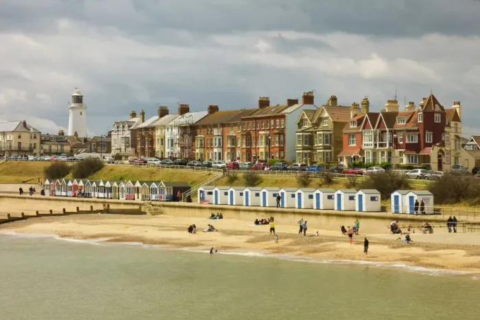 Framed Print : WorldInPrint: Southwold Seafront Print, Suffolk, England Framed Print : WorldInPrint: Southwold Seafront Print, Suffolk, England