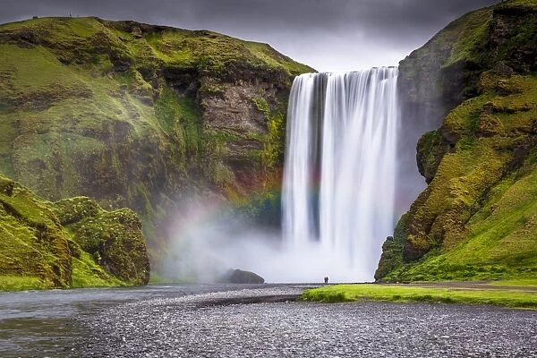 Skogafoss waterfall situated on the Skoga River in the South Region, Iceland, Polar