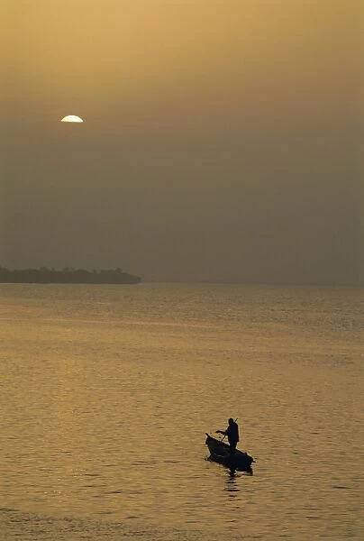 Small boat on the River Niger, Segou, Mali, Africa