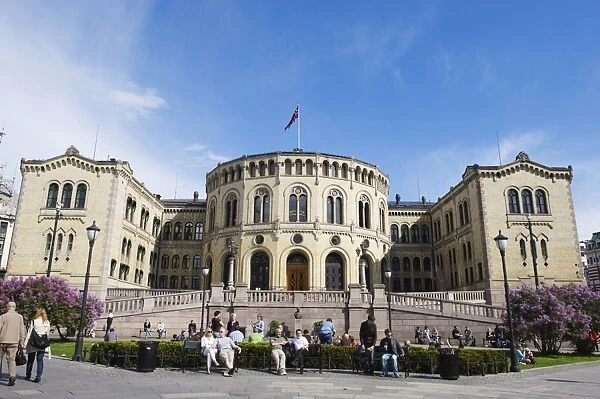 Stortinget parliament building, Oslo, Norway, Scandinavia, Europe